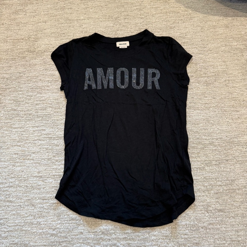 Zadig & Voltaire Woop Amour Strass Cotton & Modal Graphic T-Shirt